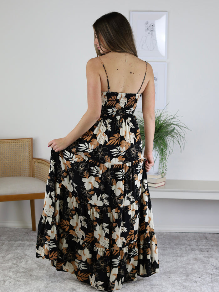 Cindree Smocked Floral Maxi Dress