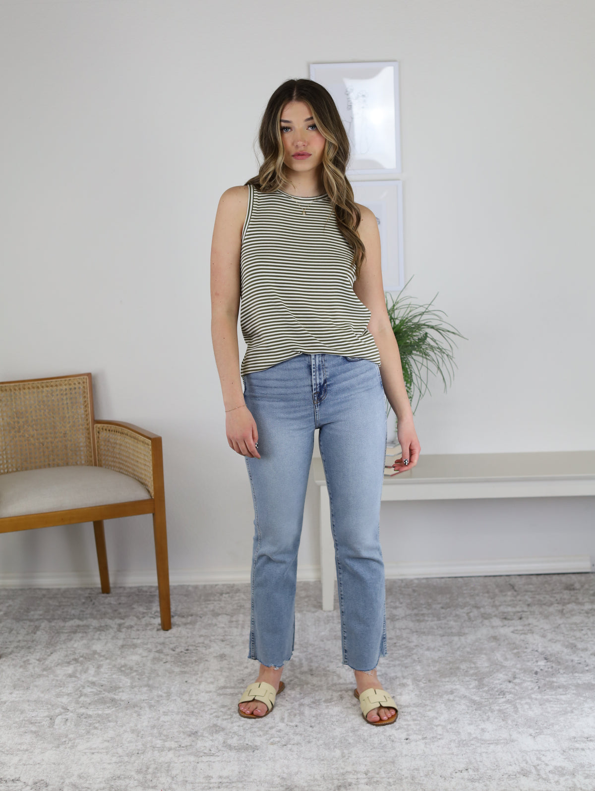 High Waisted Cropped Slim Kick Vintage Luxe Jean