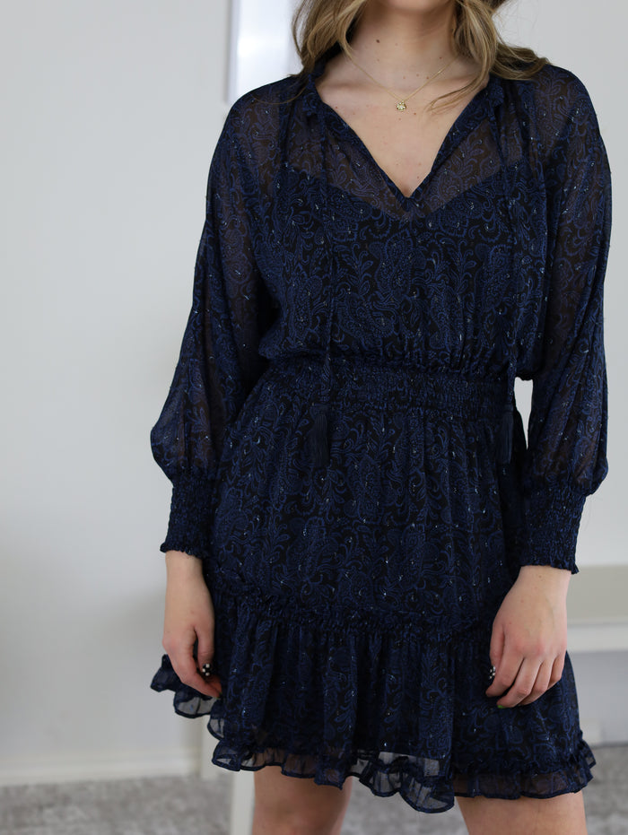 Paisley Dolman Sleeve Mini Dress