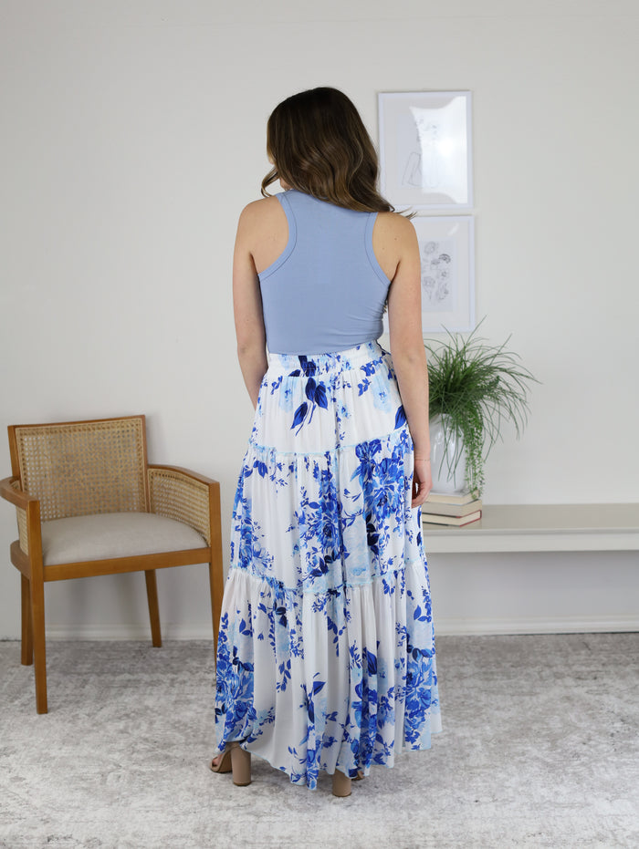 Austra Floral Print Maxi Skirt