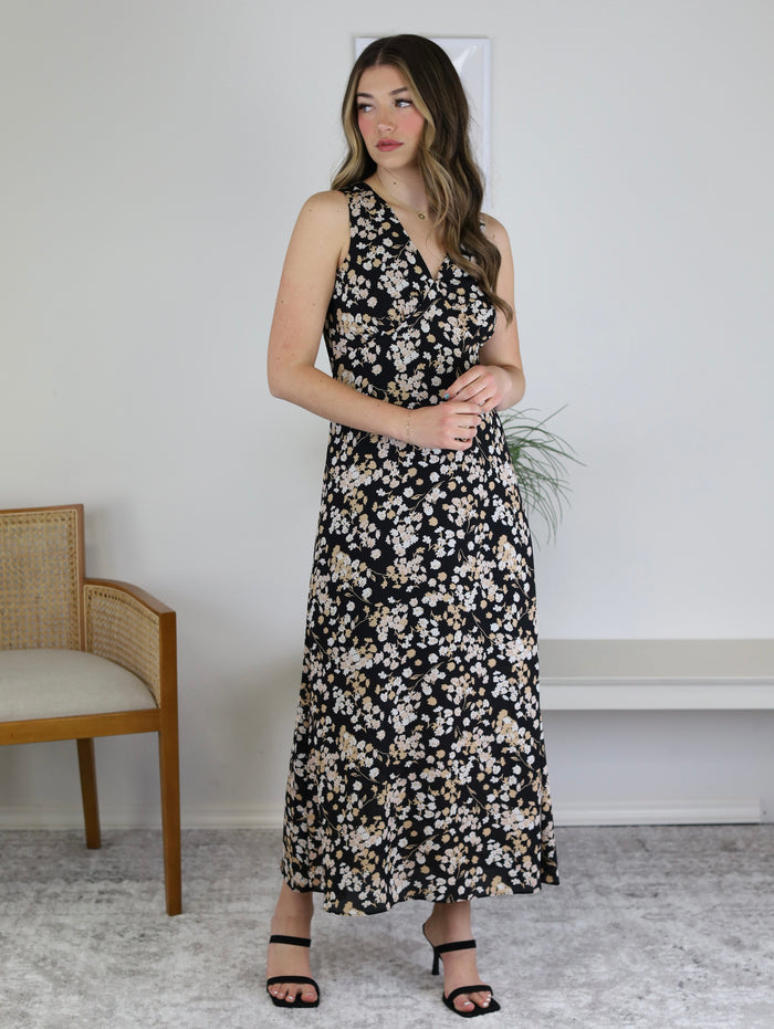 Riley Floral Print Midi Dress