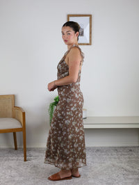 Coco Floral Ruffle Strap Midi Dress