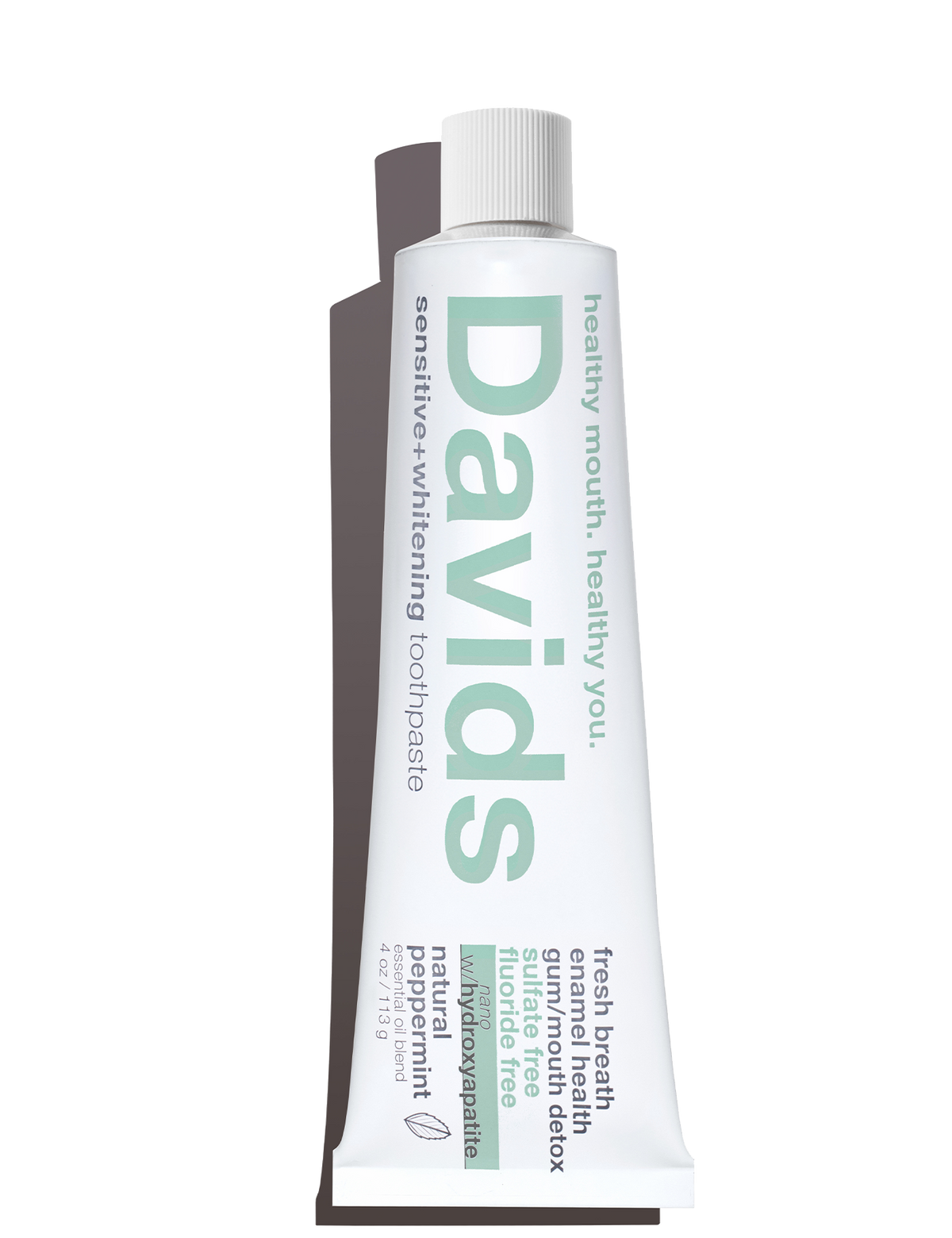 Davids Natural Toothpaste - Davids sensitive+whitening nano-hydroxyapatite premium toothpaste / peppermint / 4 oz