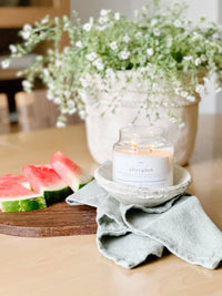 Afterglow 22 oz soy candle with biodegradable cork lid, reusable glass jar