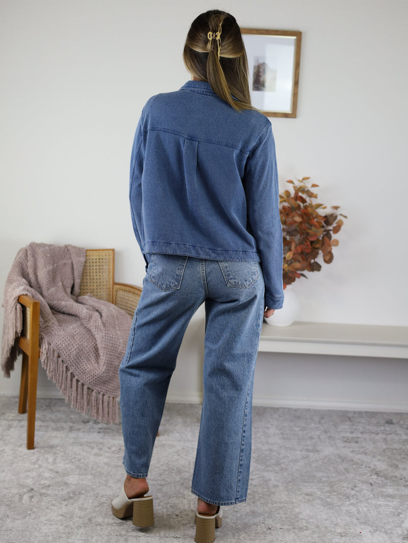 Z Supply - All Day Cropped Knit Denim Jacket