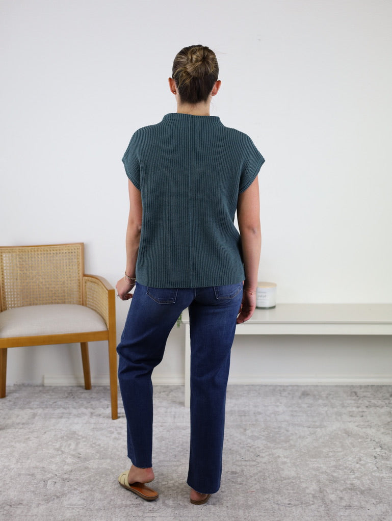 Ingrid High Rise Slim Palazzo w/Scissor Cut Hem