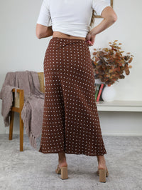Millie Polka Dot Midi Skirt - Chestnut
