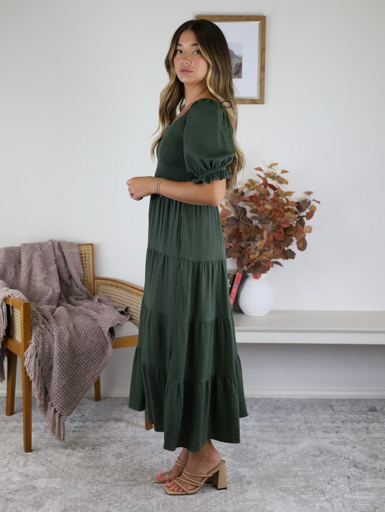 Fame Smocked Midi Dress