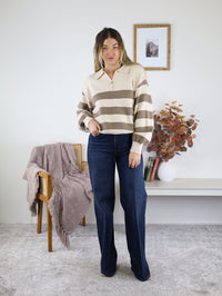 Arie Striped Sweater - Camel - Final Sale
