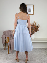 Anderson Striped Midi Dress -Blue