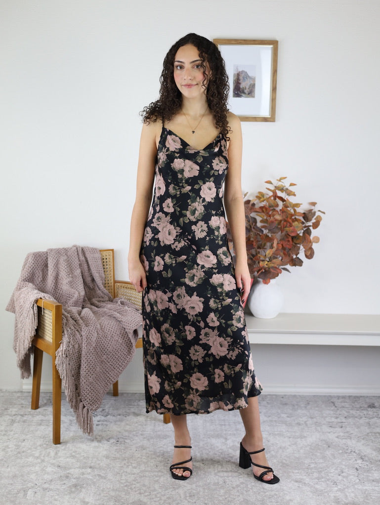 Midnight Calling Floral Midi Dress