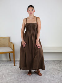Beatrice Shirred Bodice Midi Dress