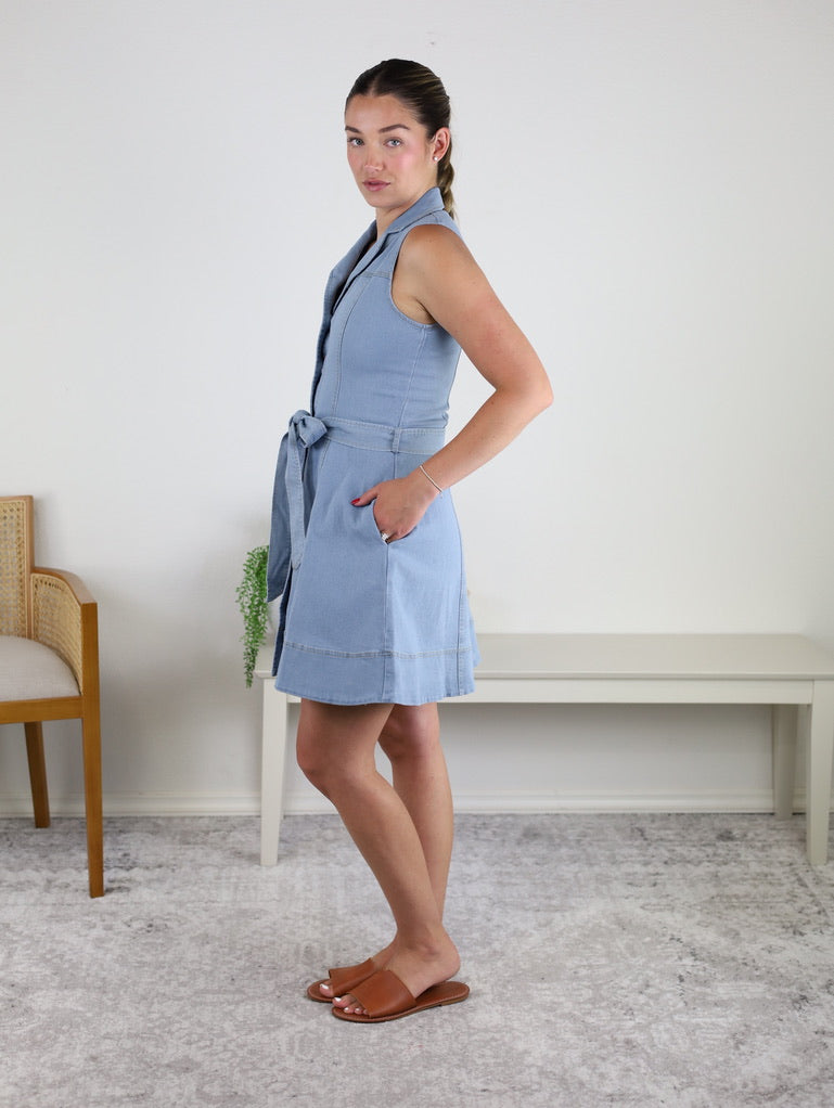 Tali Denim Button Down Mini Dress