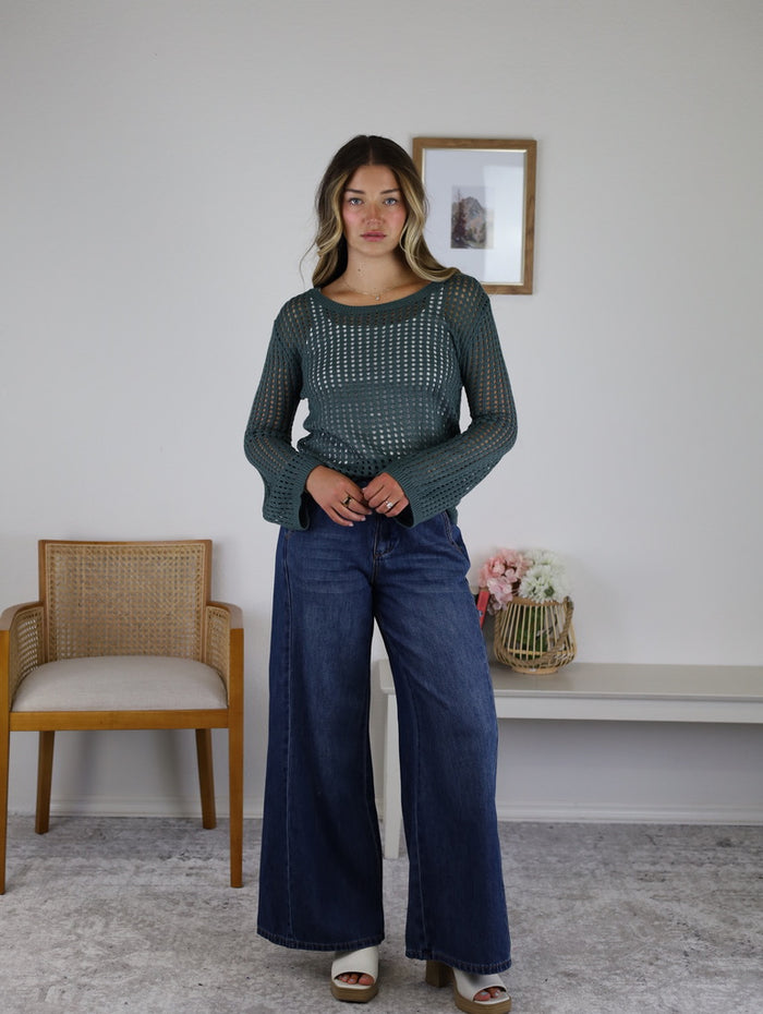 Raya Drawstring Wide Leg Jean