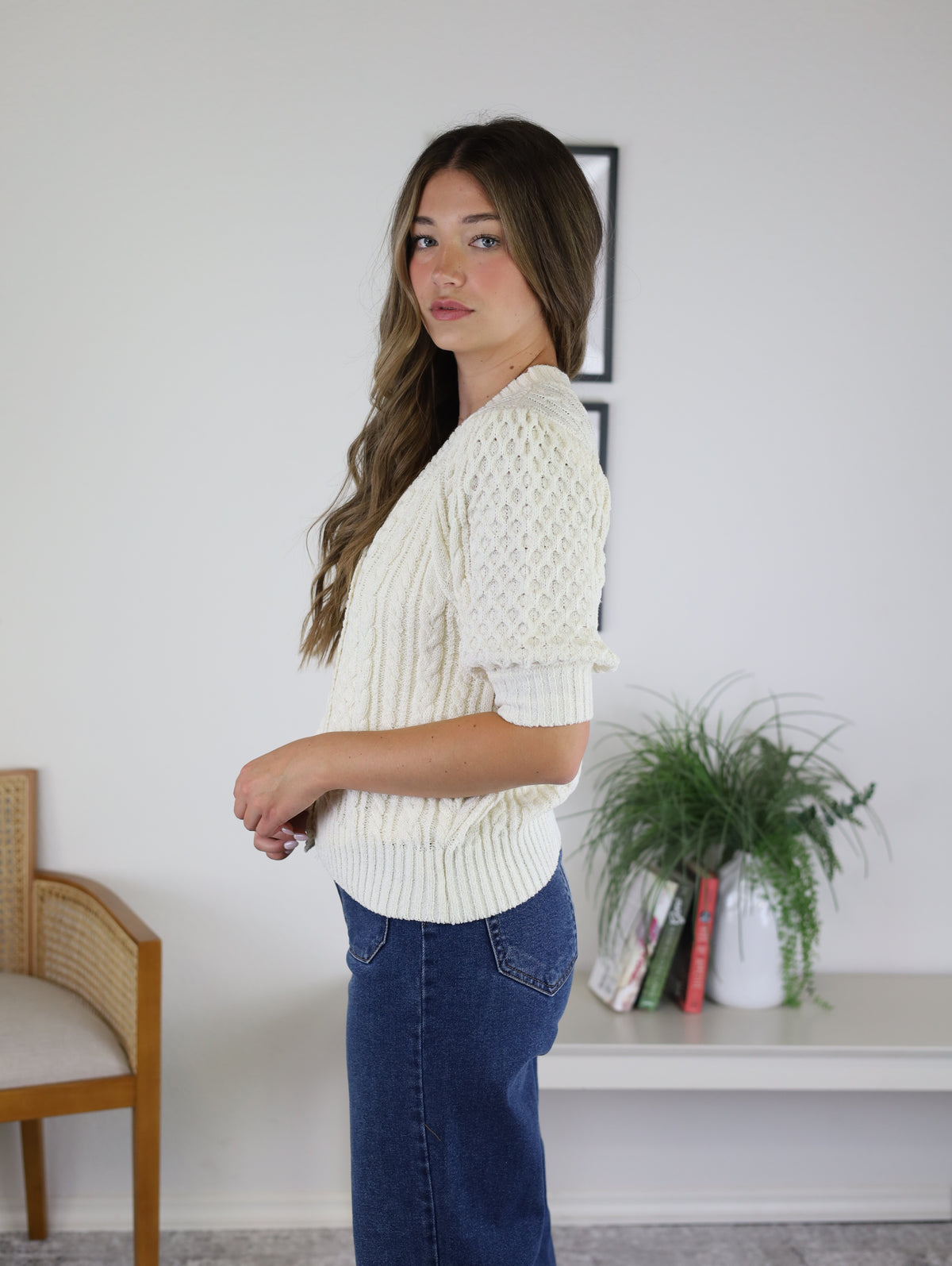 Puffy Cable Knit Sweater