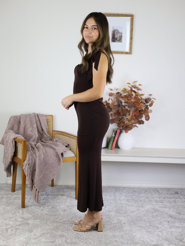 Sophia Shoulder Tie Maxi Dress