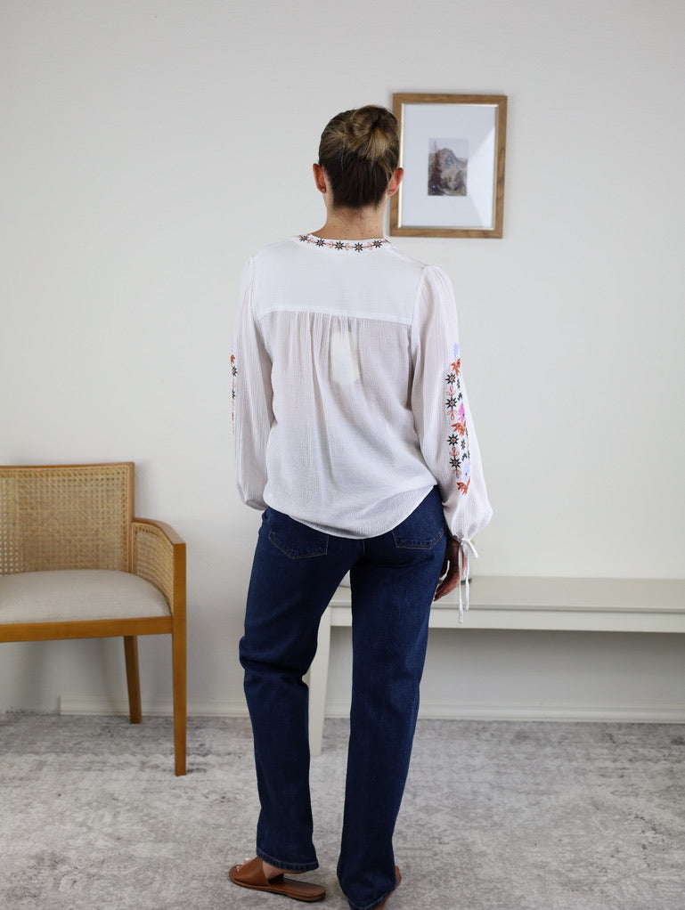 Rita Vintage Embroidered Blouse