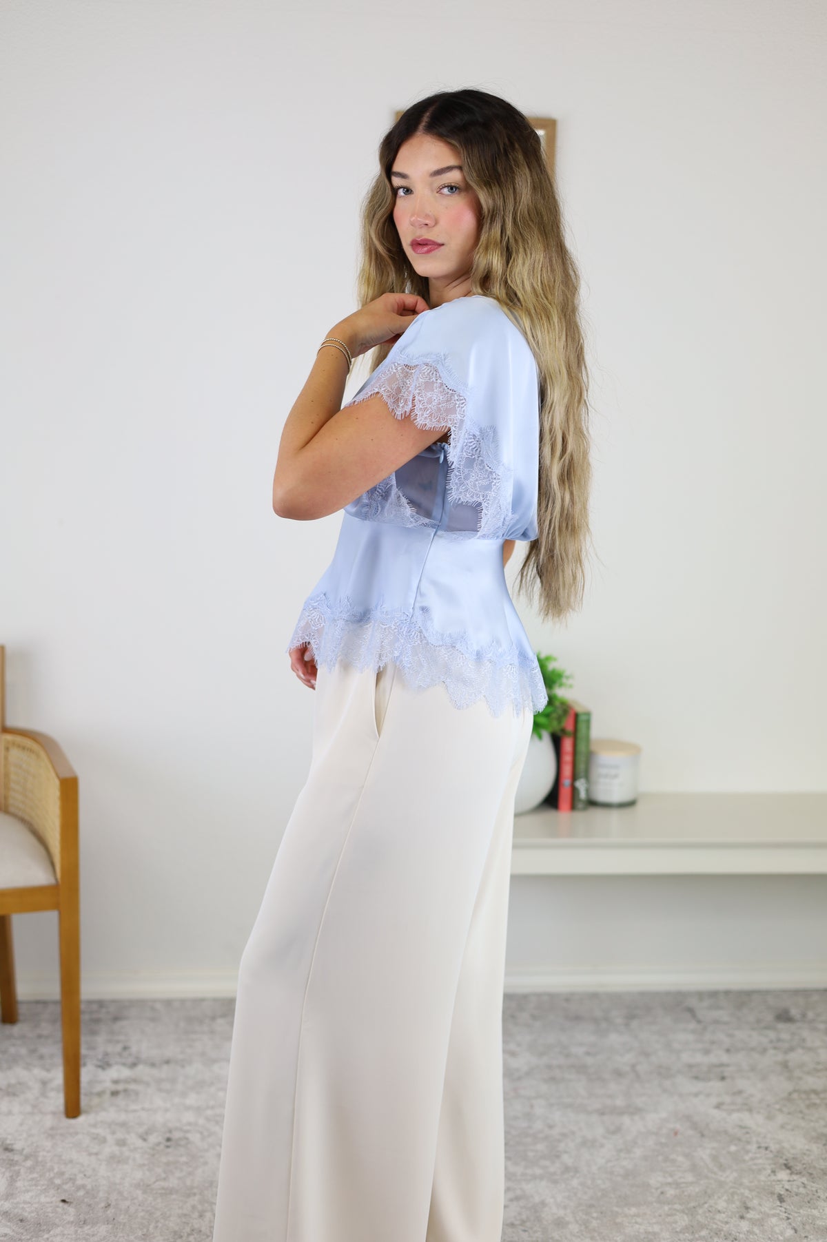 Tulip Lace Trim Blouse