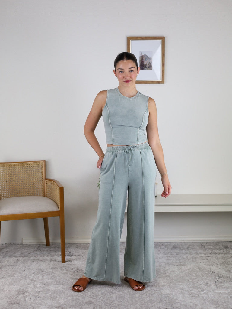 Reece Pant Set - Sage Final Sale