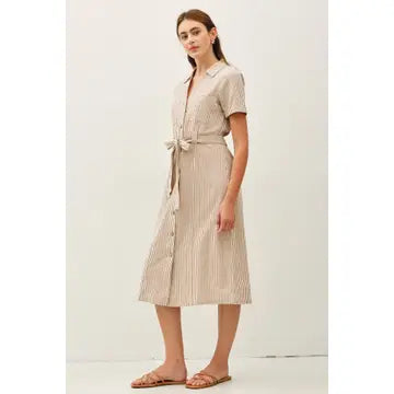 Ensley Striped Midi Dress