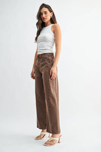 JUST BLACK DENIM - High Rise Twist Seam Barrel Jean - VINTAGE BROWN - BP471N: 24