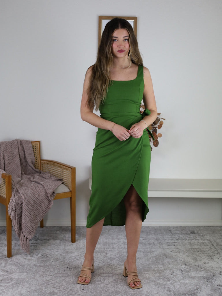 Ibiza Tulip Hem Midi Wrap Dress
