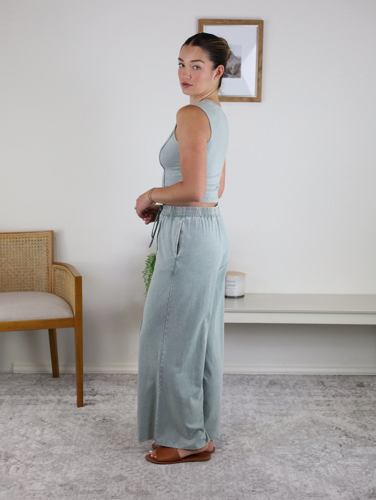 Reece Pant Set - Sage Final Sale