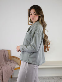 Wendy Garment Dyed Knit Denim Shacket