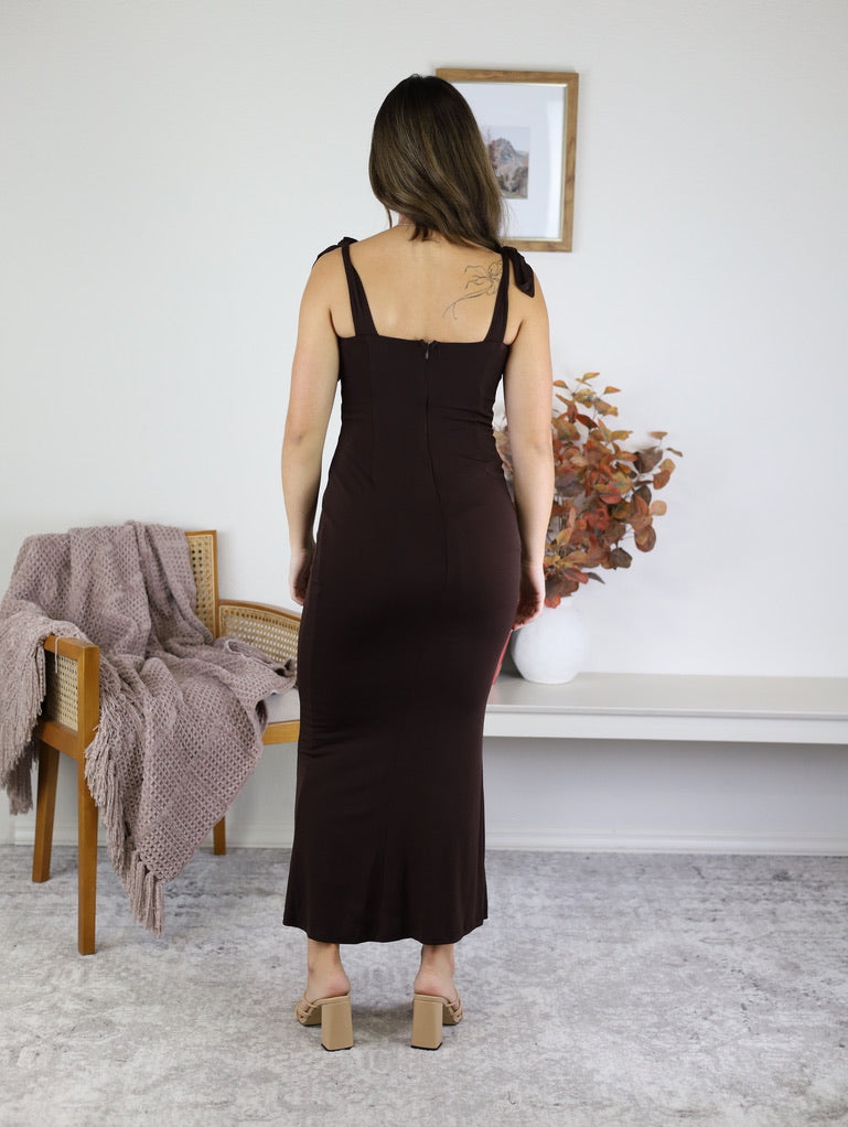 Sophia Shoulder Tie Maxi Dress