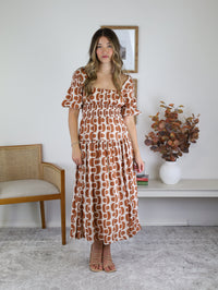 Alanna Printed Midi Dress