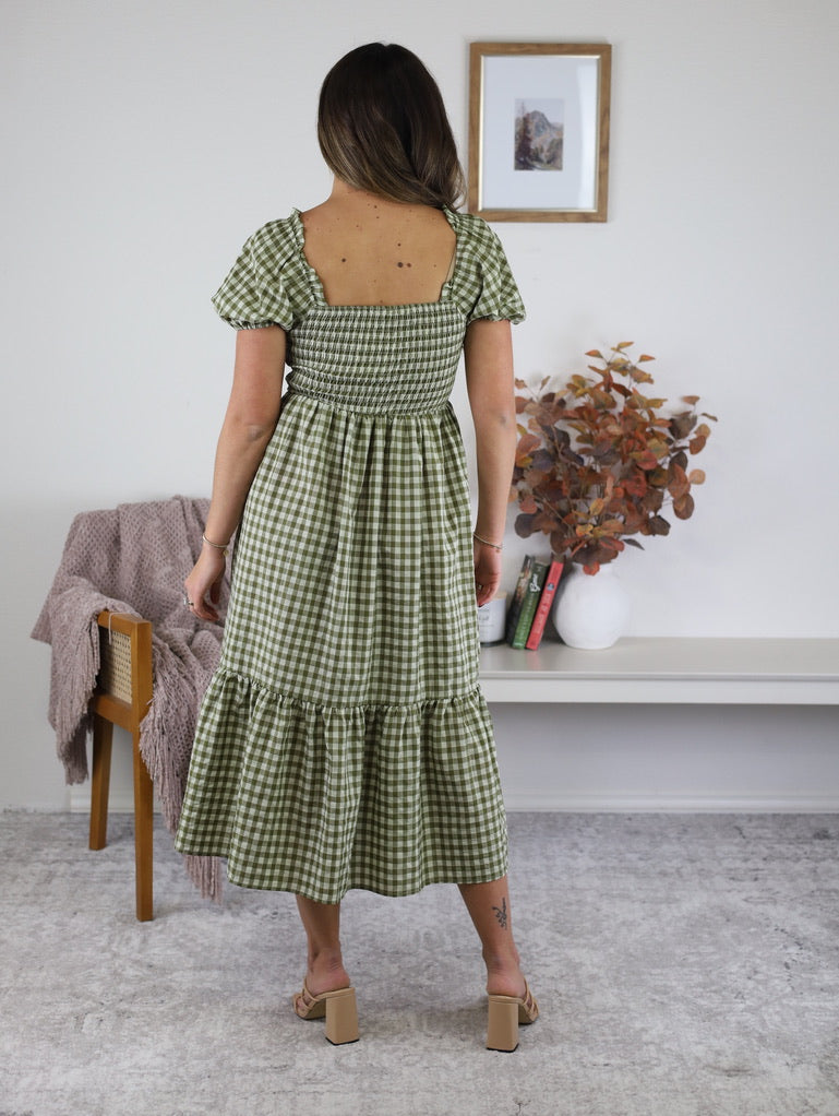 Dallas Gingham Midi Dress