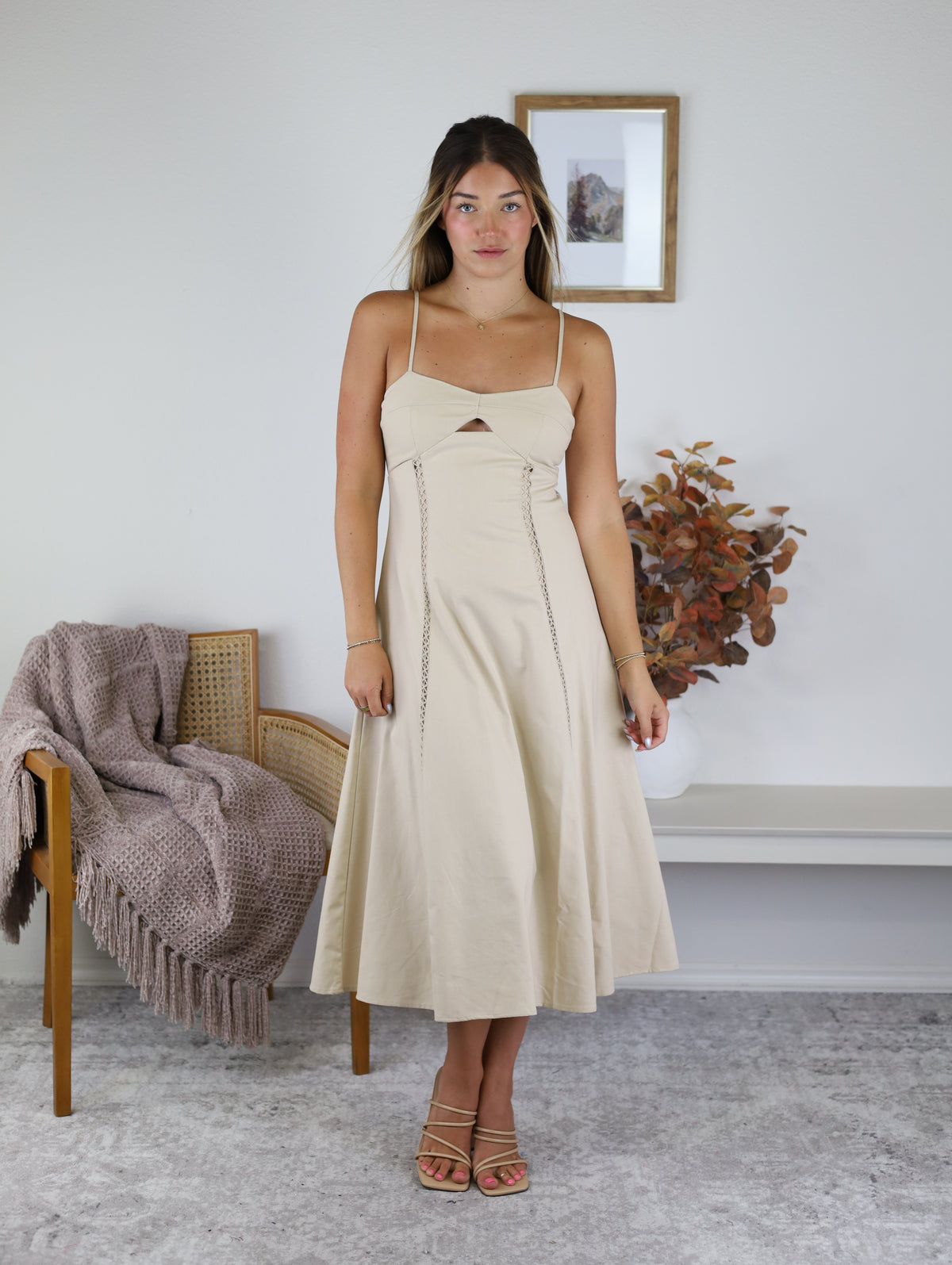 Emma A Line Midi Dress S / Natural Emma A Line Midi Dress S / Natural