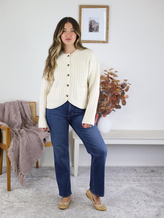 Ava Cable Knit Cardigan- Final Sale