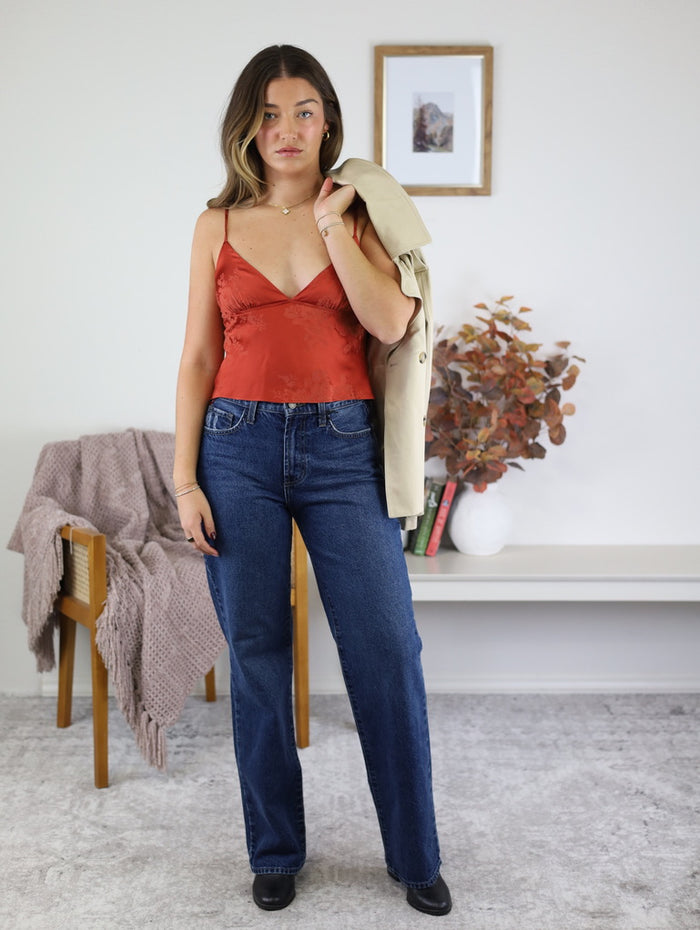 Polly Jacquard Satin Cami Top