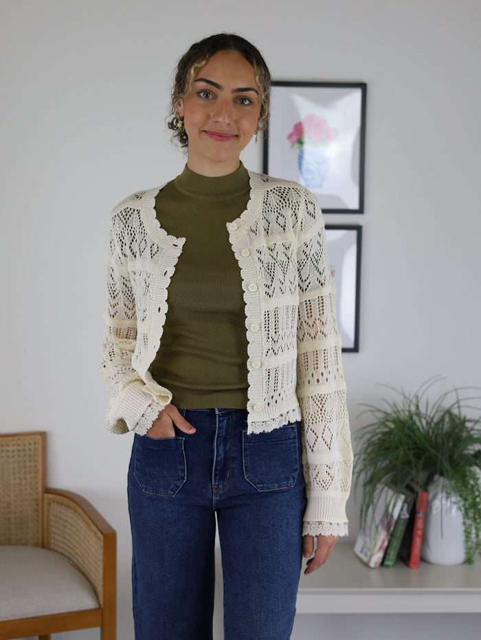 Brice Pointelle Cardigan