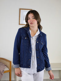 Melba Cotton Fleece Trucker Jacket