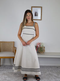 Stonefield Two Tone Linen Midi Dress