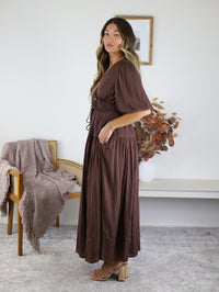 Randi Silky Bubble Sleeve Midi Dress