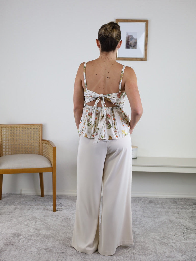 Garden Floral Print Peplum Top