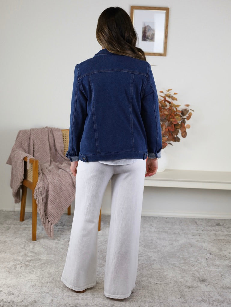 Melba Cotton Fleece Trucker Jacket
