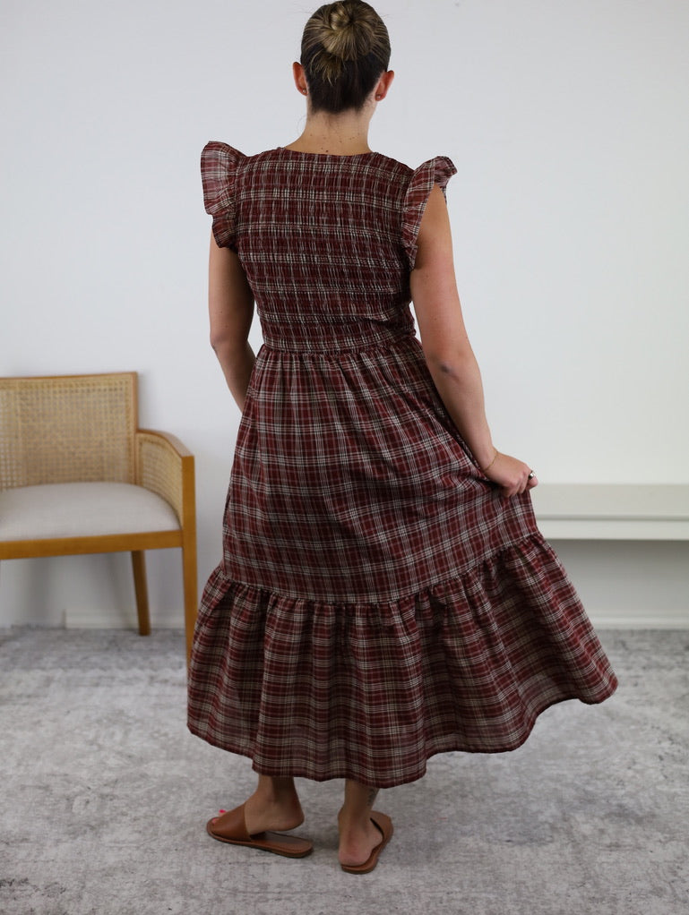 Elijah Plaid Midi Dress