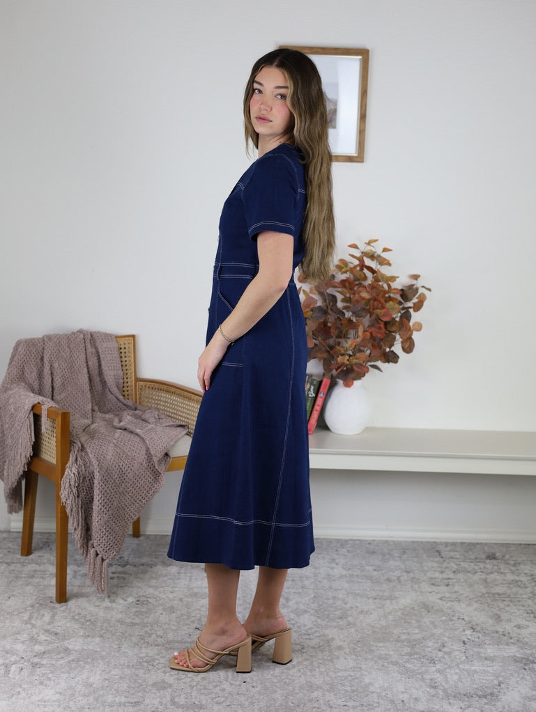Dani Denim Delight Midi Dress
