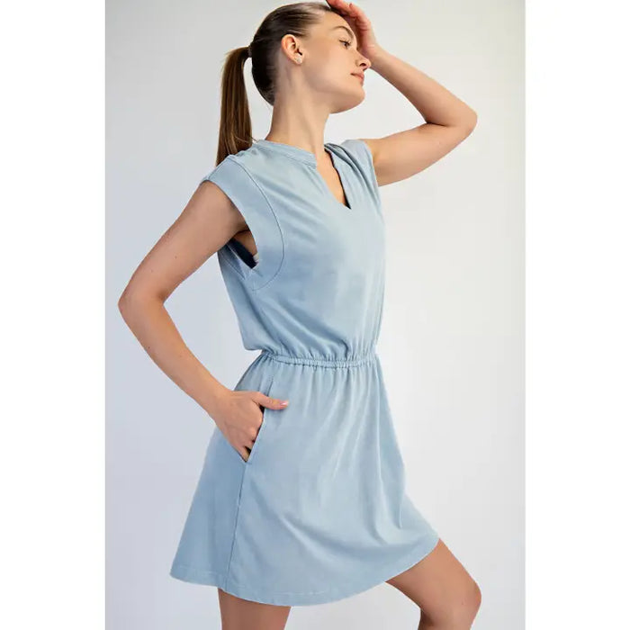 Paula Mineral Washed Cotton Mini Dress