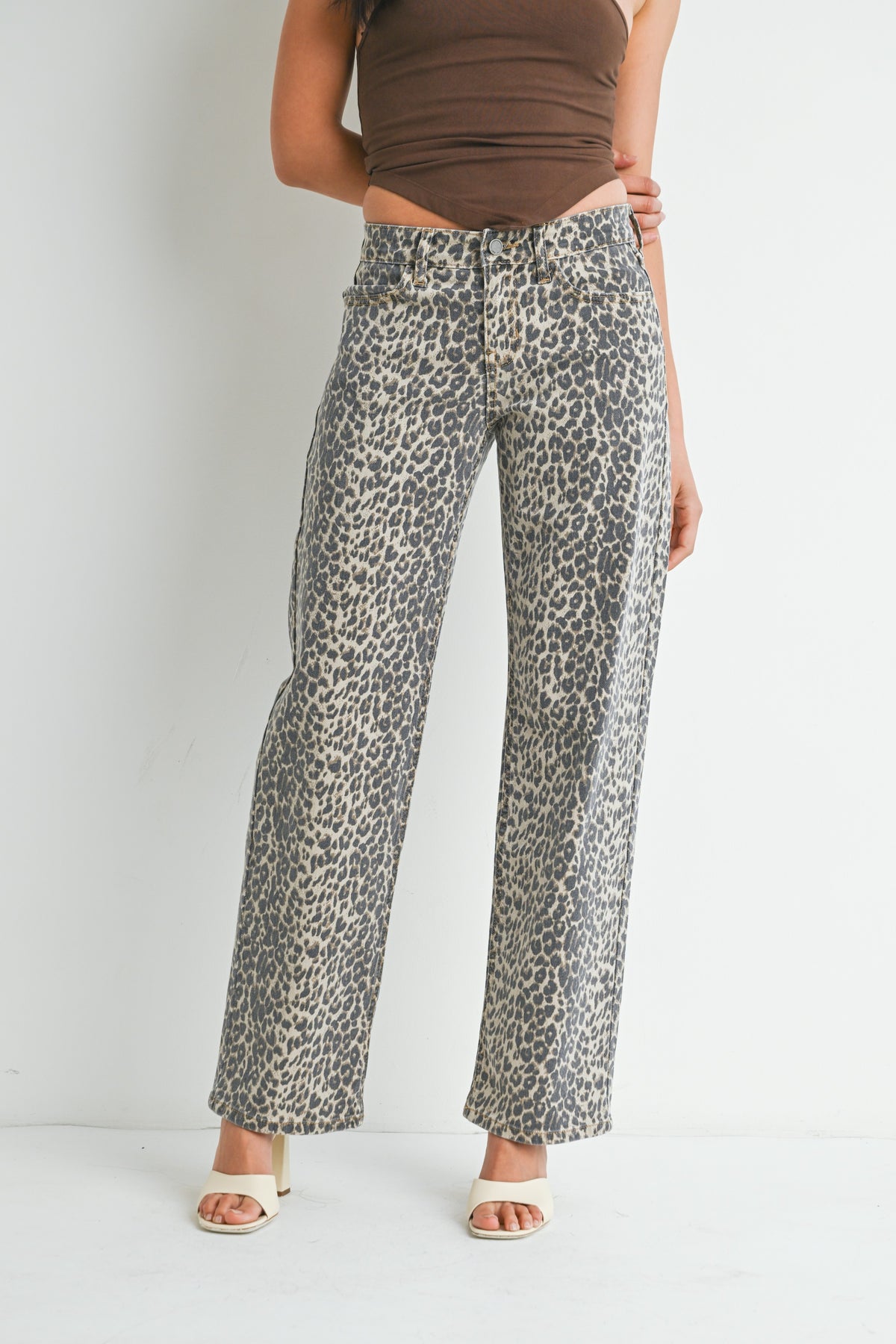 Leopard Low Rise Straight Leg