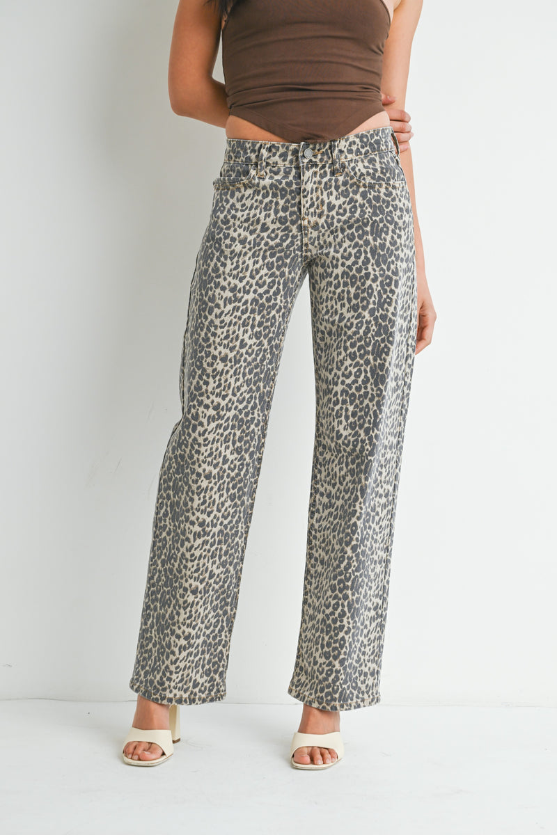 Leopard Low Rise Straight Leg