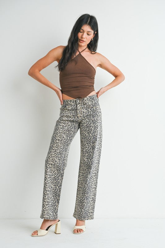 Leopard Low Rise Straight Leg