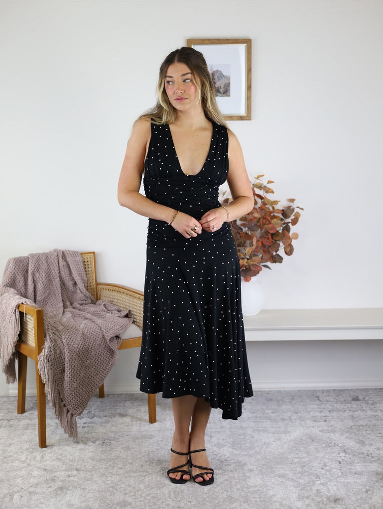 Liza Polka Dot Midi Dress