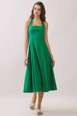 Blyth Halter Smocked Midi Dress