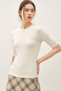 Crew Short Sleeve Top - Oatmeal