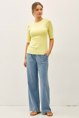Crew Short Sleeve Top - Acacia